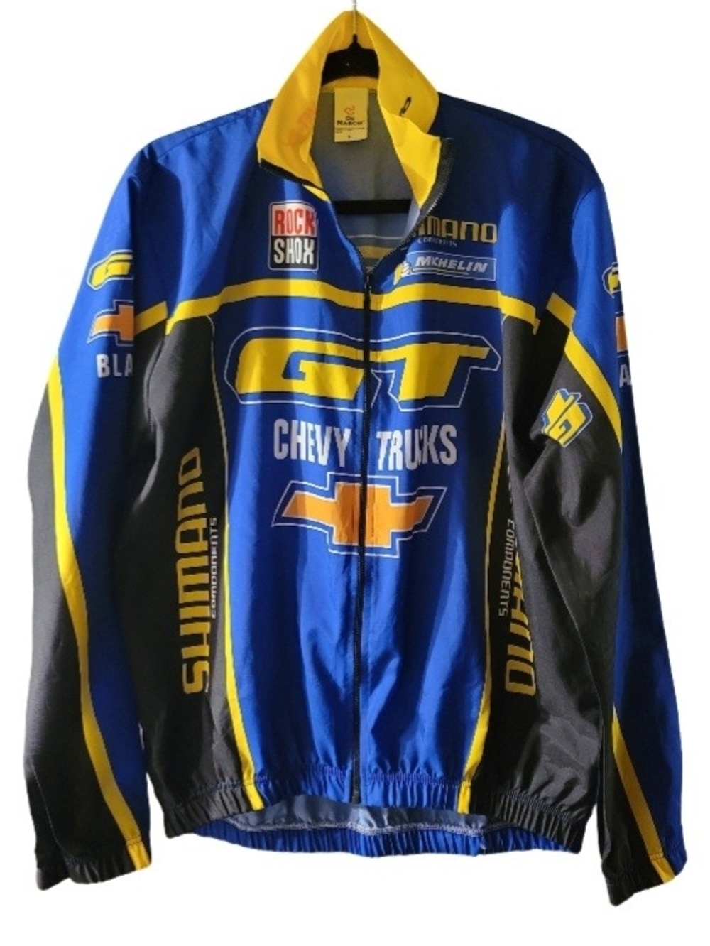 De Marchi GT x Chevy Trucks Blue & Yellow Racing Windbreaker Jacket Size Large
